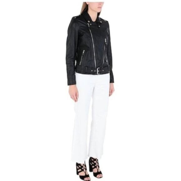 Be Edgy Sheepskin Leather Moto Jacket- Size  Small - Picture 1 of 16